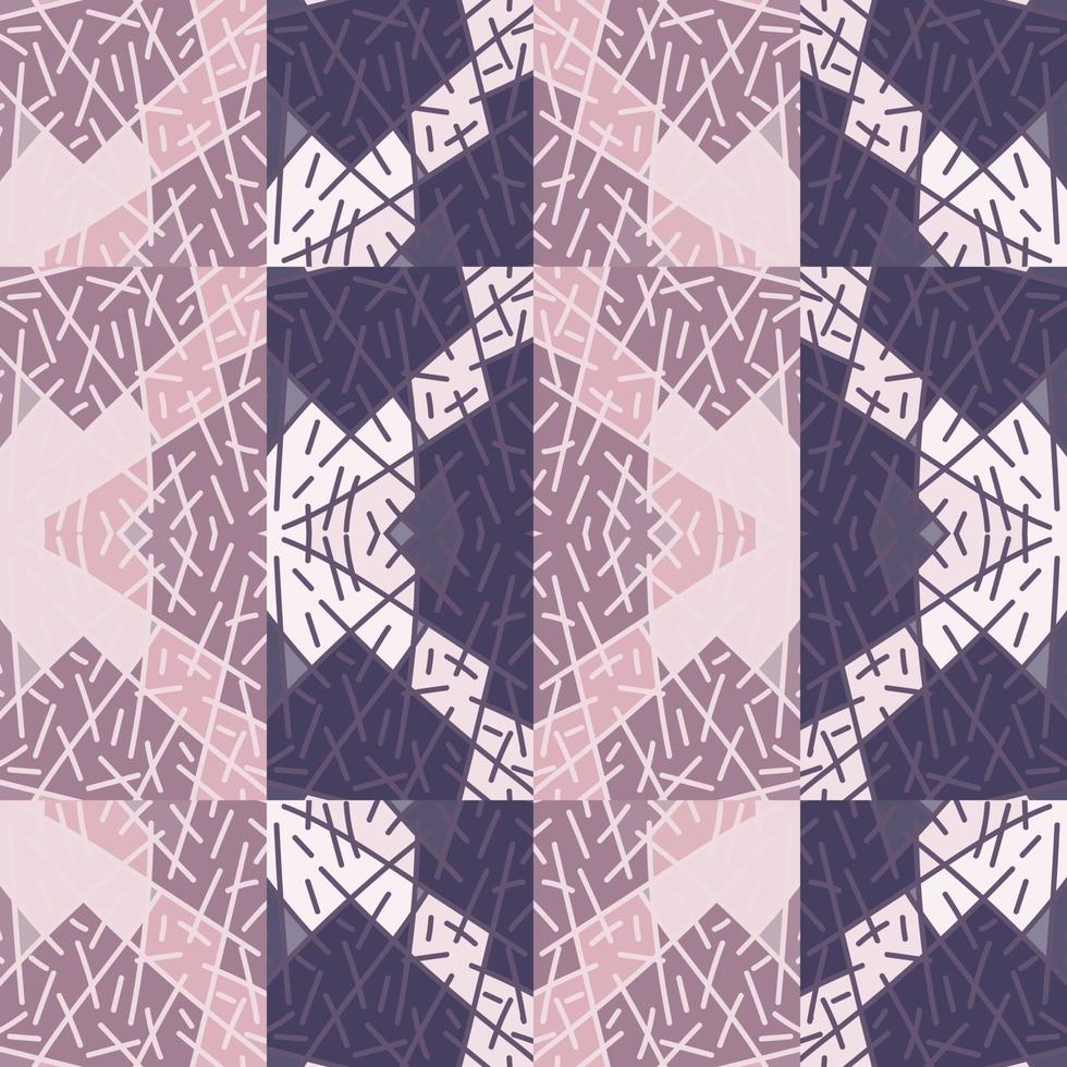 Vintage ethnic line ornament. Hand drawn tribal geometric tile. Random lines mosaic seamless pattern. vector