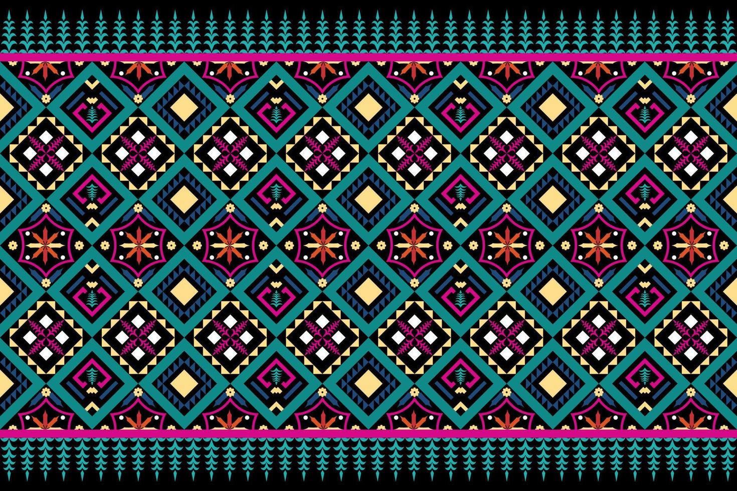 Colorful geometric ethnic seamless pattern design for wallpaper, background, fabric, curtain, carpet, clothing, and wrapping. vector