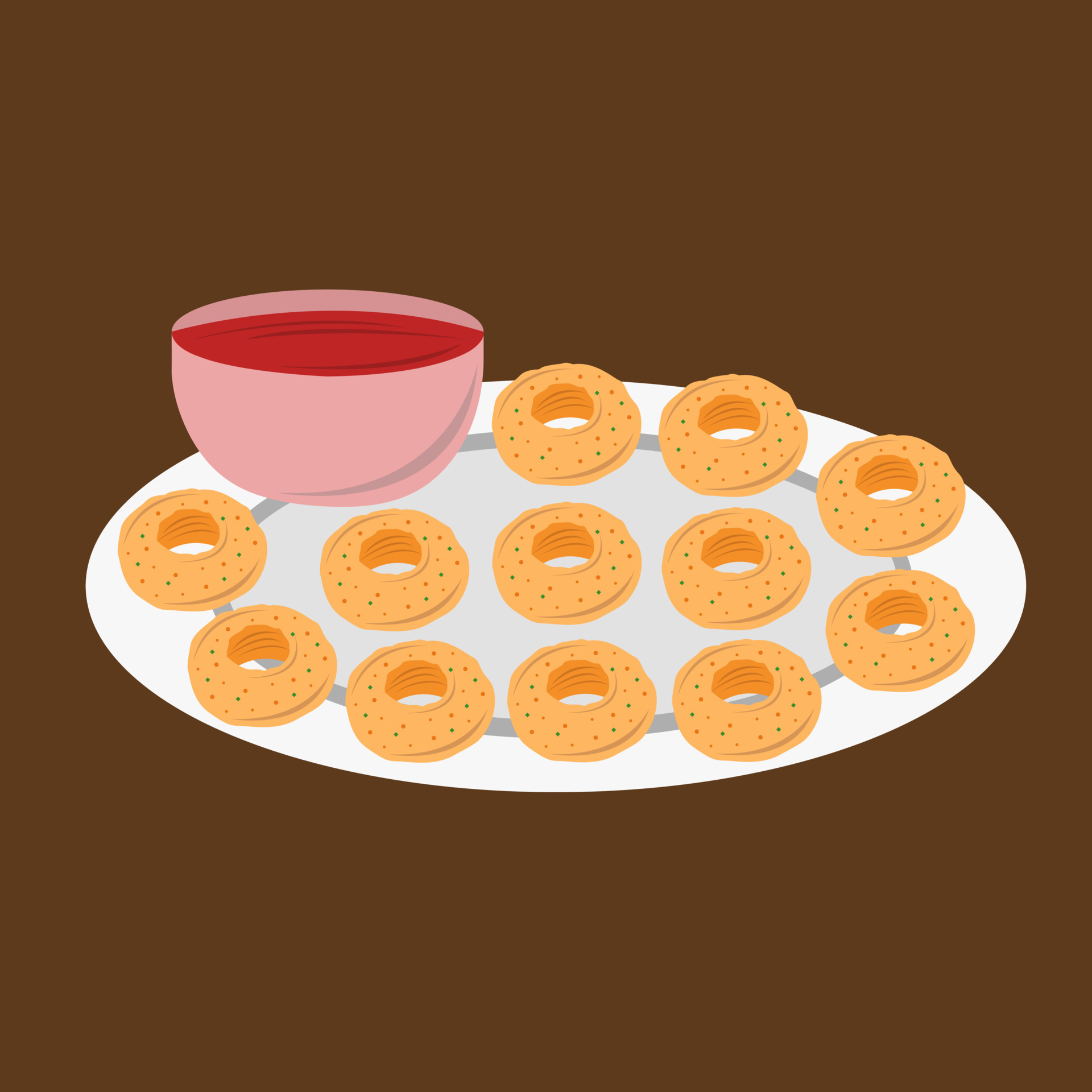 Tasty onion rings vector illustration for graphic design and decorative