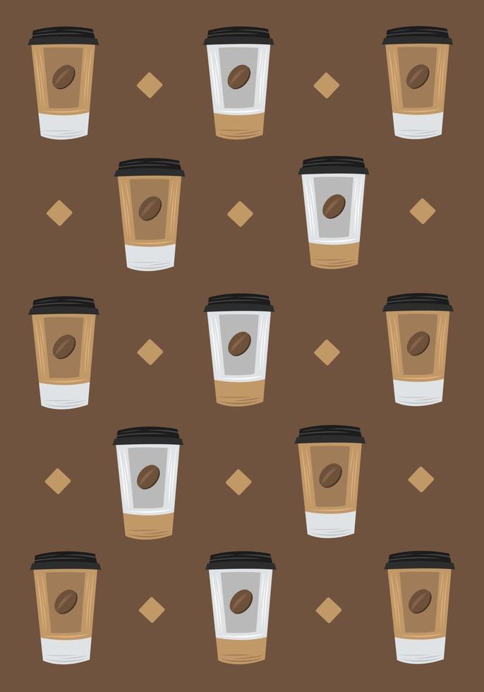 papel tapiz de vector de taza de papel de café para diseño gráfico y elemento decorativo