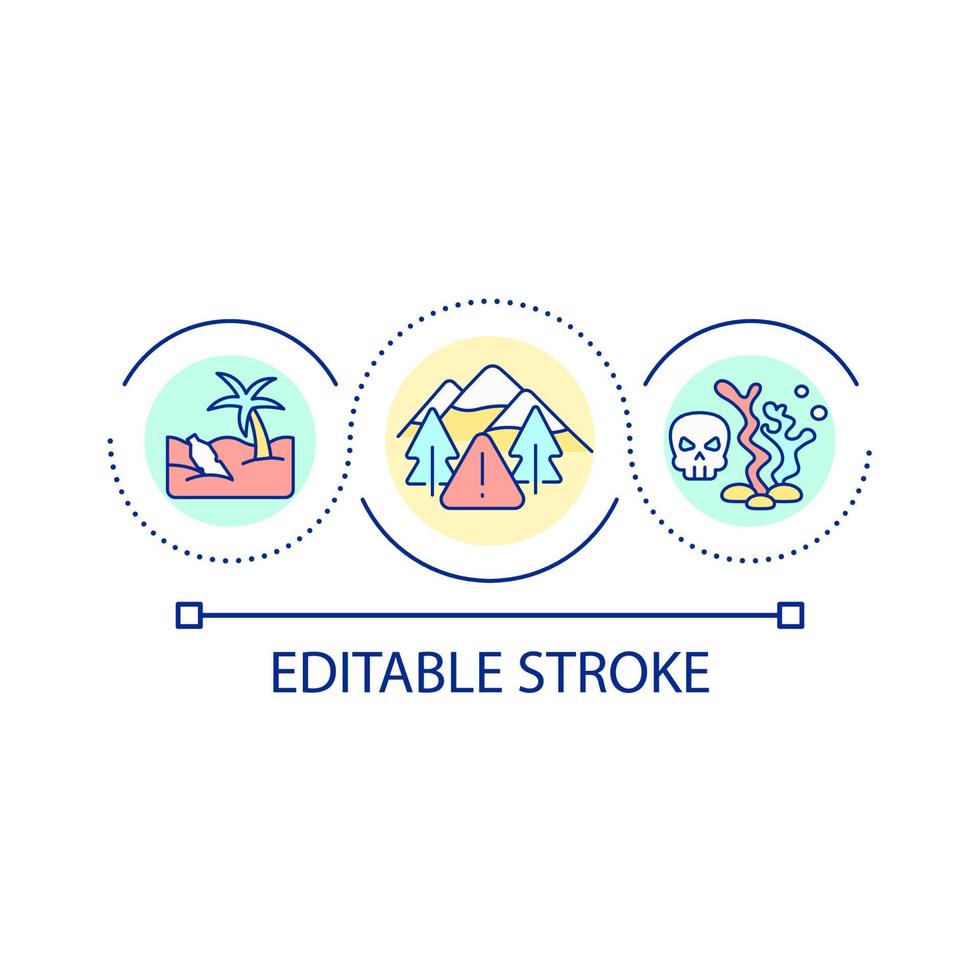 Destruction of ecosystems loop concept icon vector