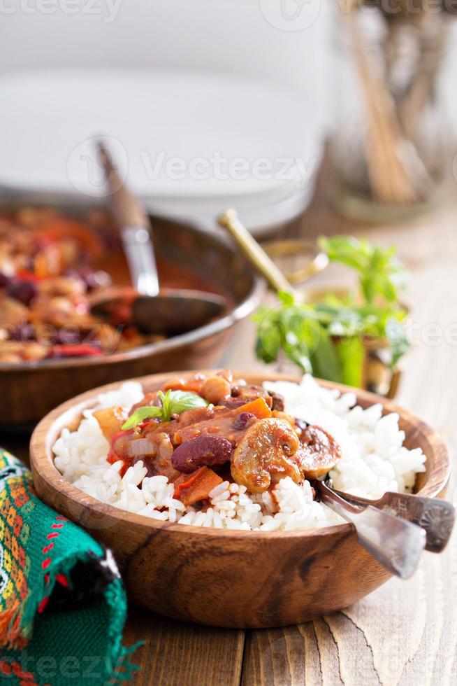 Vegan bean chili photo