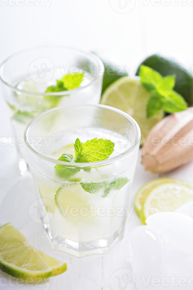 Lime mojito lemonade ice cold freshly made photo