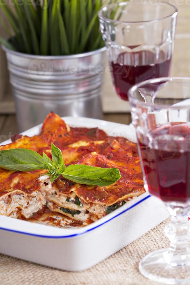 Vegan lasagna with tofu photo