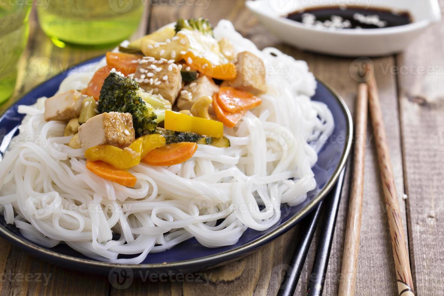 Tofu stir fry with vegetables photo