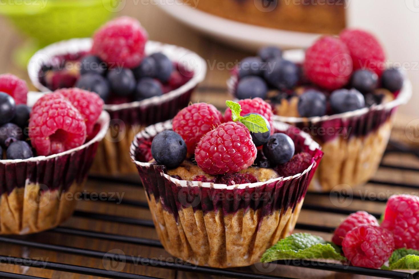 Berry cake with oats photo