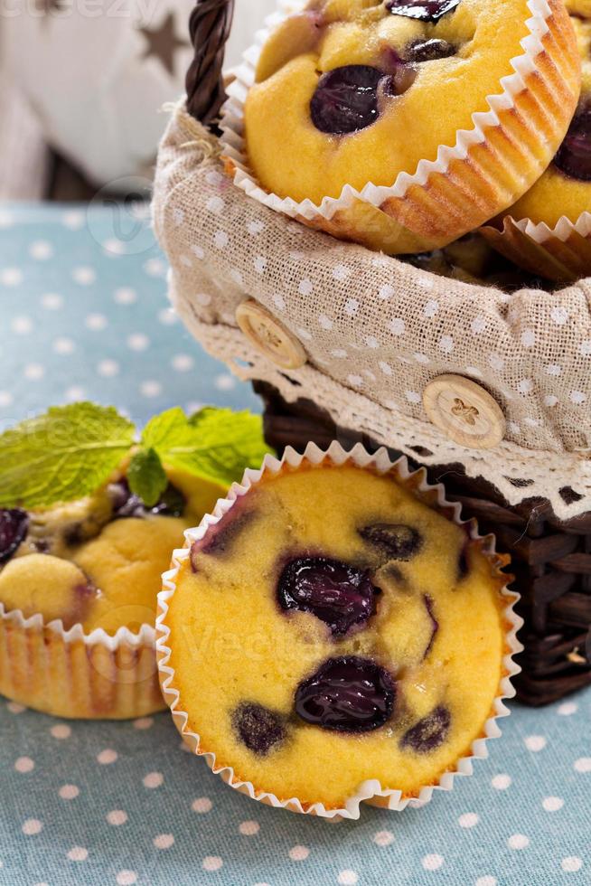 Gluten free muffins with grapes photo