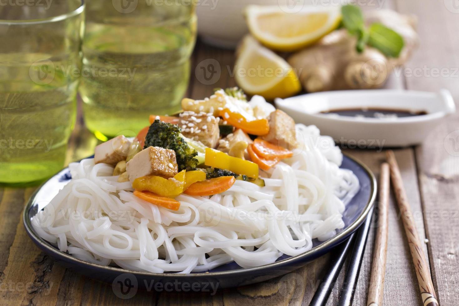 Tofu stir fry with vegetables photo