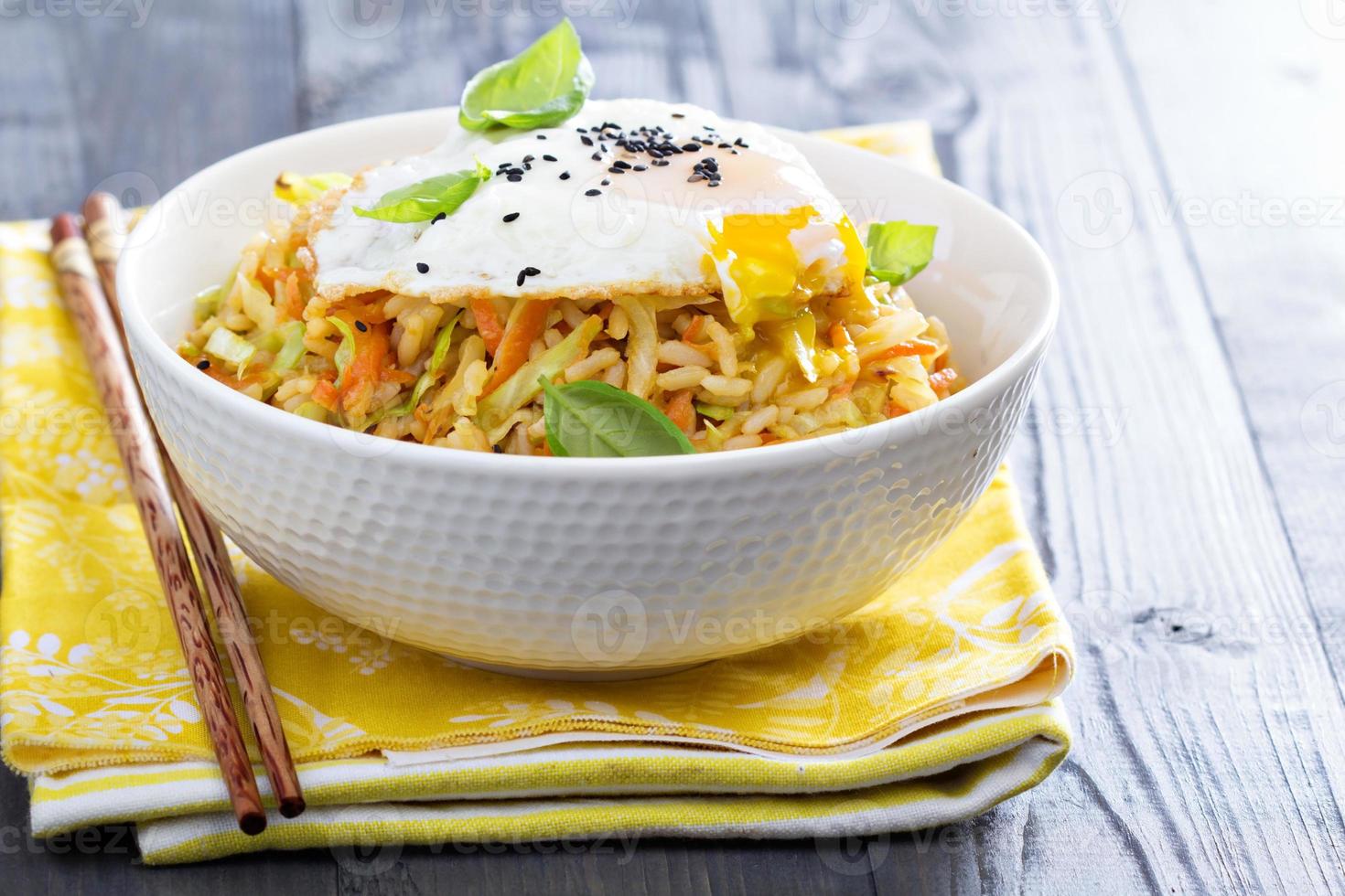 Fried rice with cabbage and carrot 15700925 Stock Photo at Vecteezy