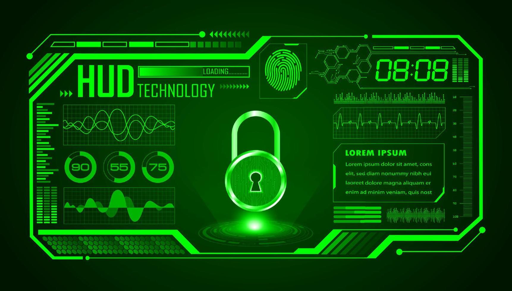 Modern HUD Technology Screen Background vector