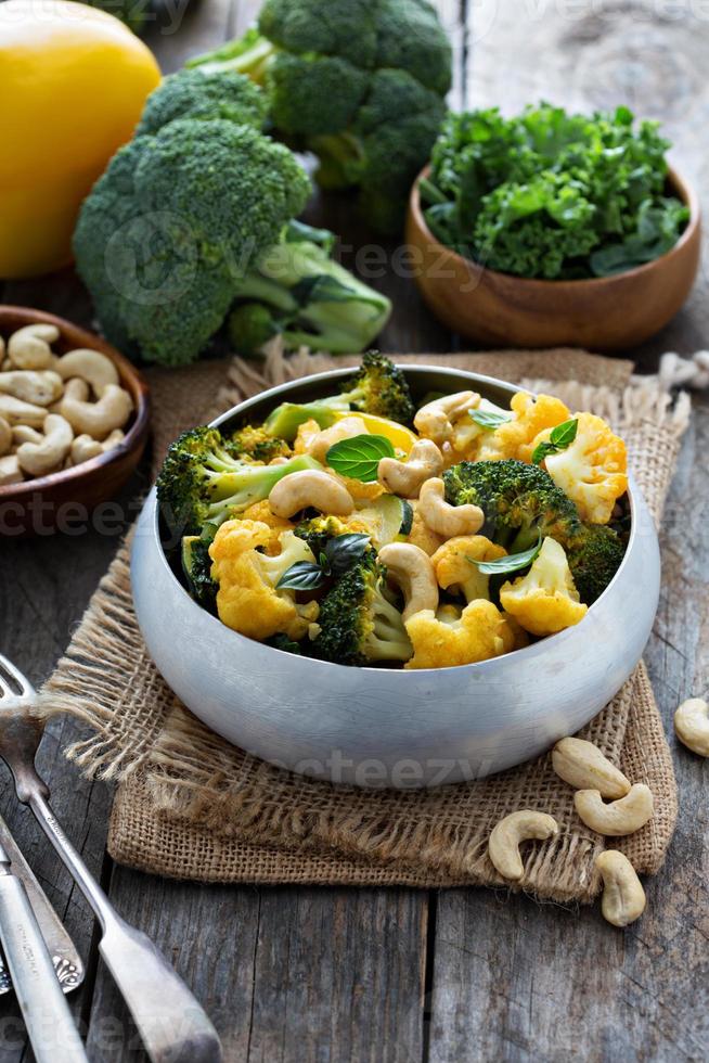 Vegetable curry with cashew nuts photo