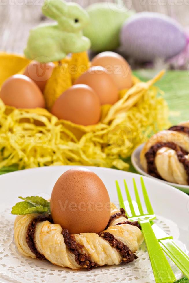 Decorative table setting for Easter photo