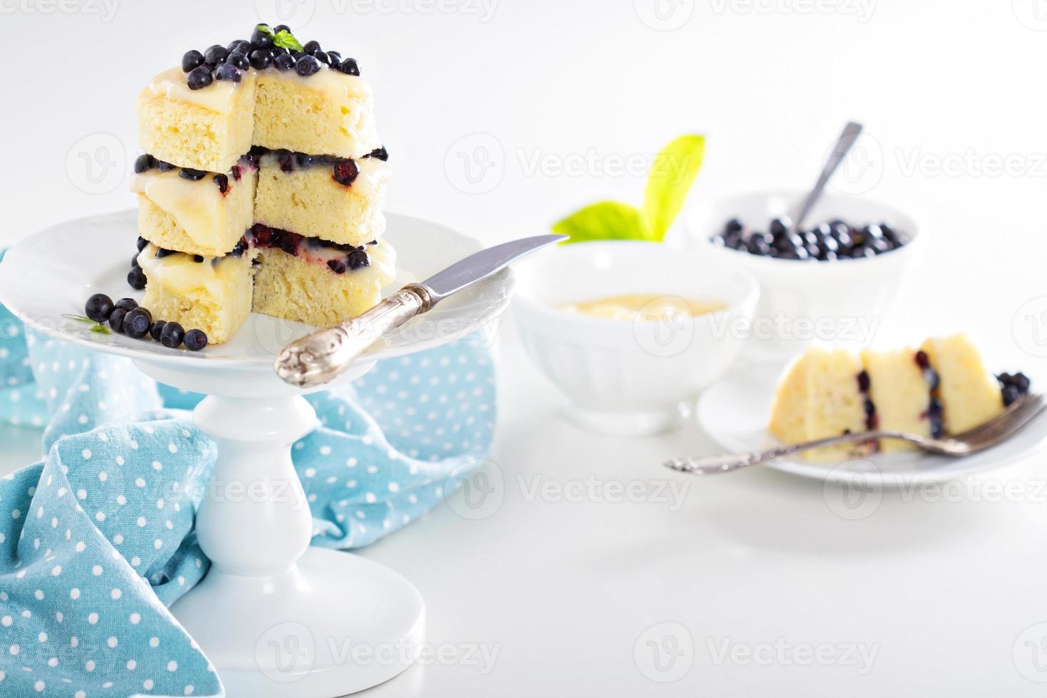Lemon blueberry layer cake photo