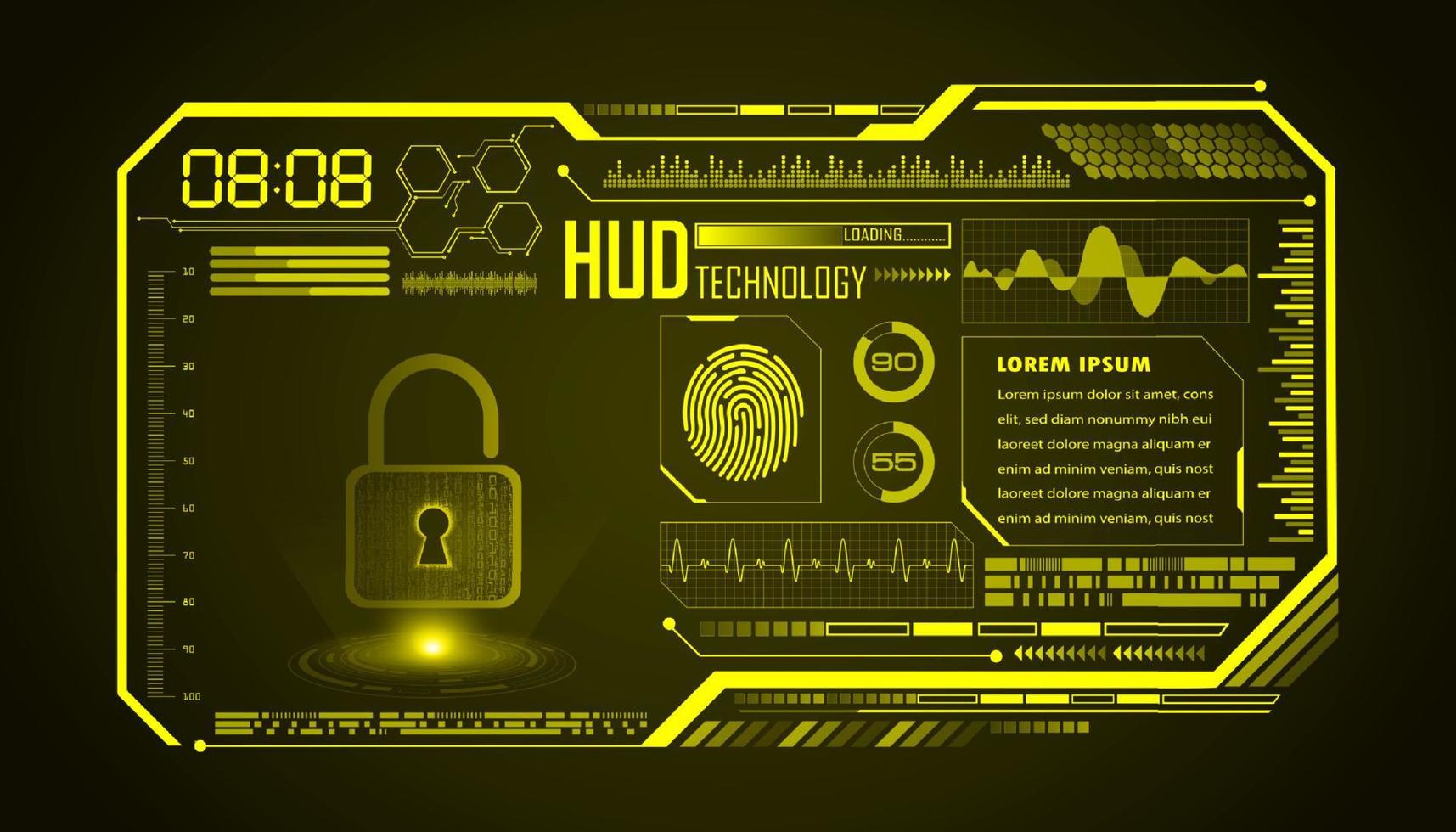 Modern HUD Technology Screen Background vector