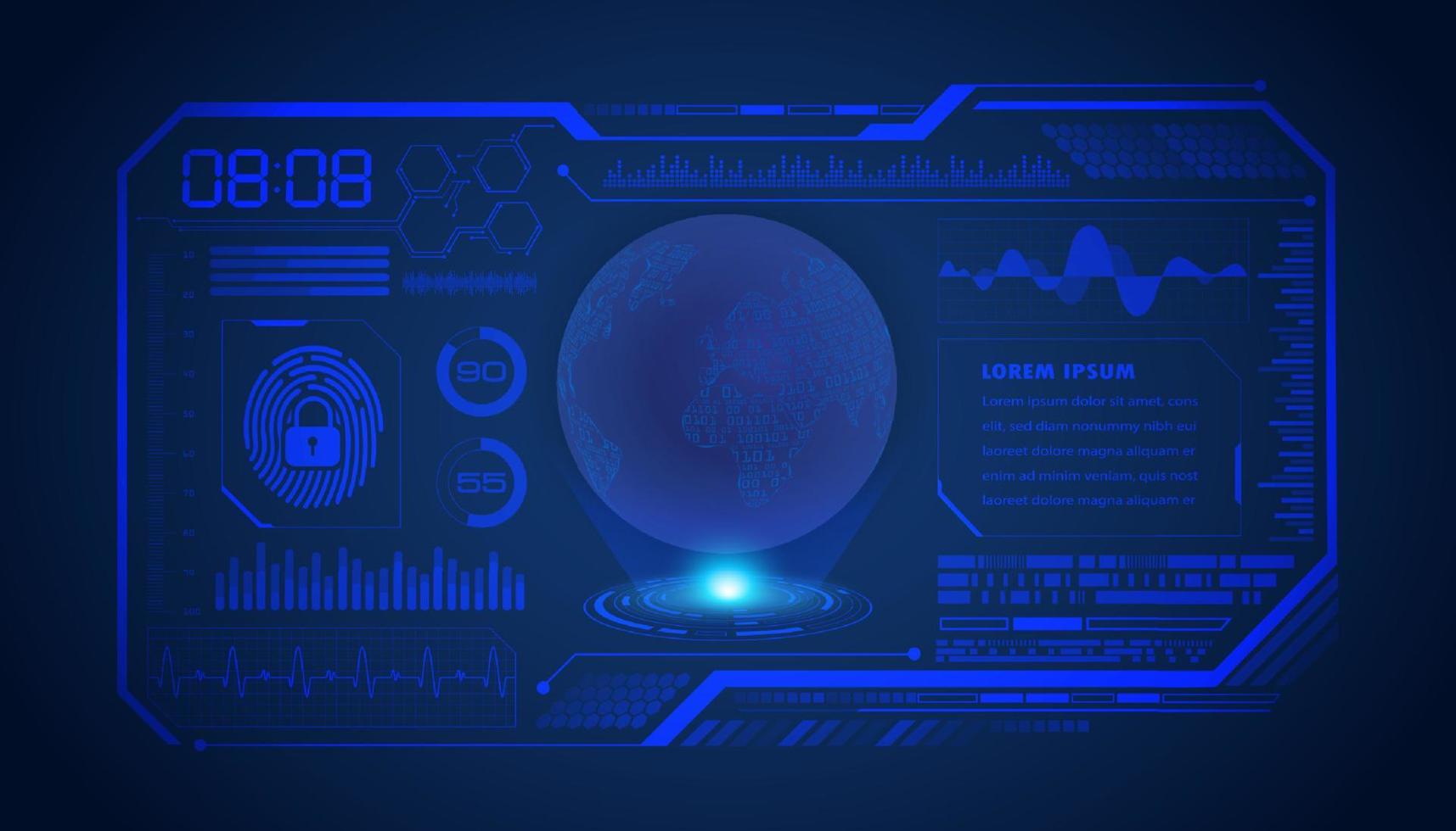 Modern HUD Technology Screen Background vector