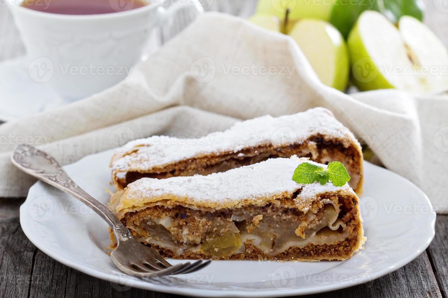 Traditional apple strudel photo