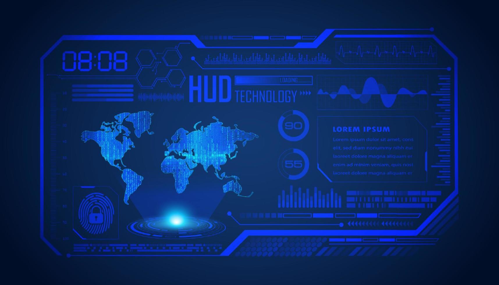 Modern HUD Technology Screen Background vector