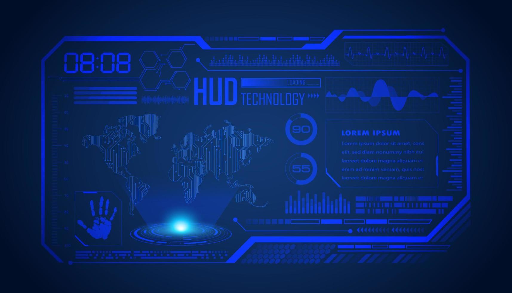 Modern HUD Technology Screen Background vector