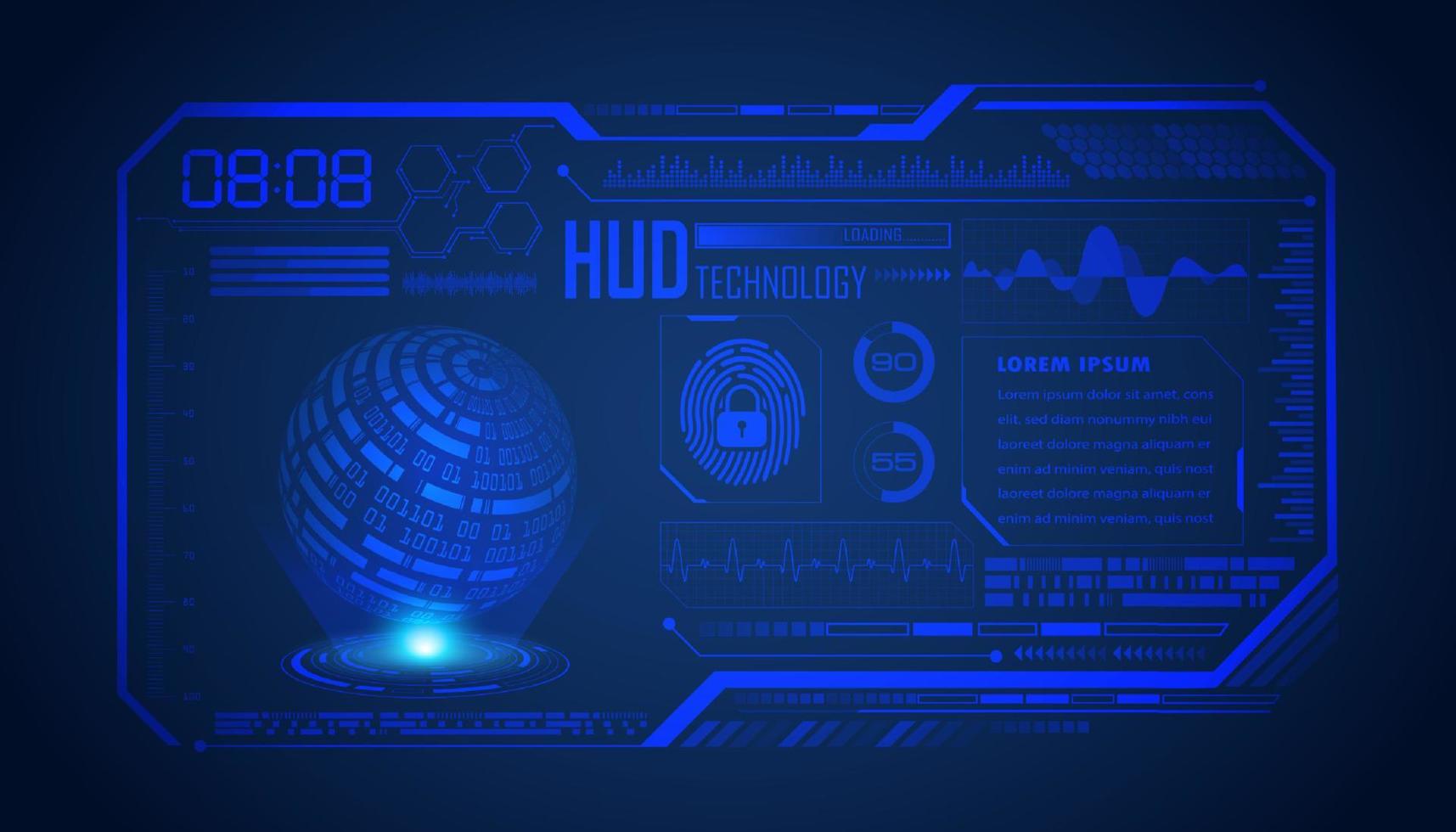 Modern HUD Technology Screen Background vector