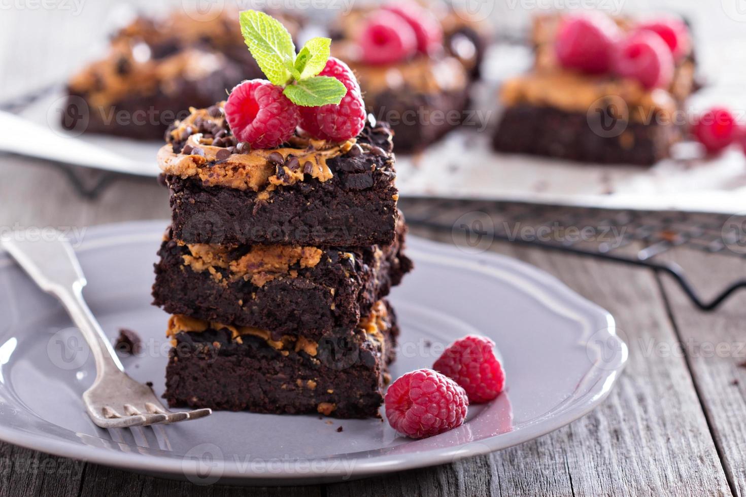 Brownies with peanut butter photo