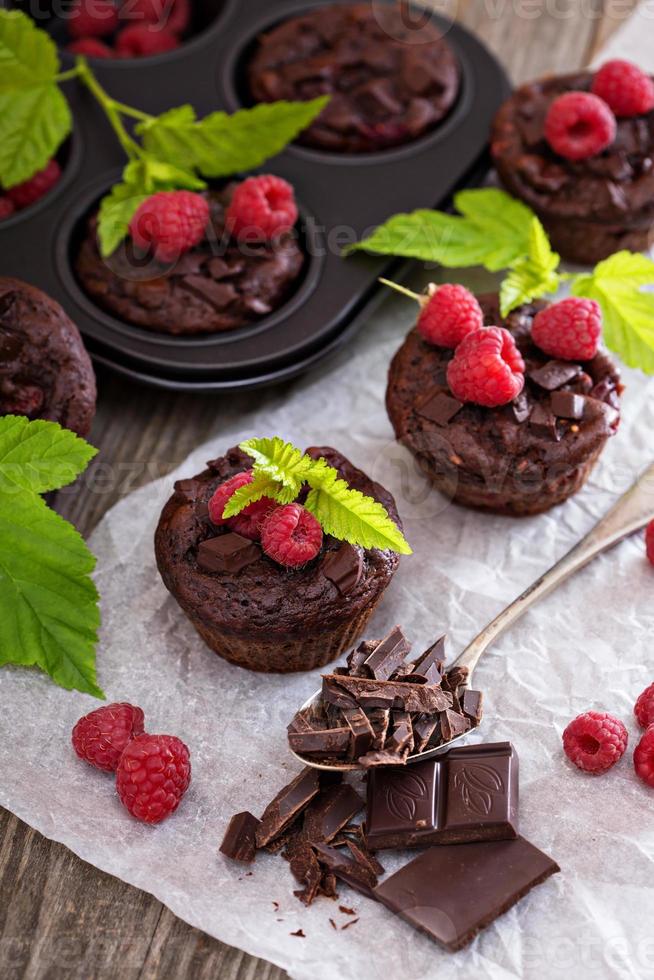 Chocolate raspberry yogurt muffins 15703338 Stock Photo at Vecteezy