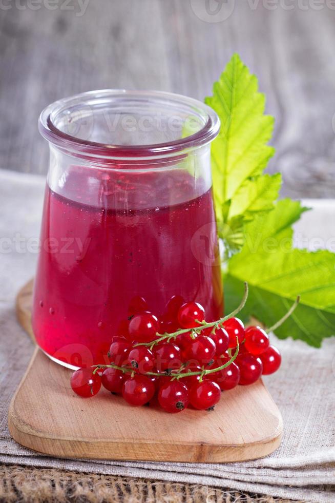 Red currant jelly in a jar photo