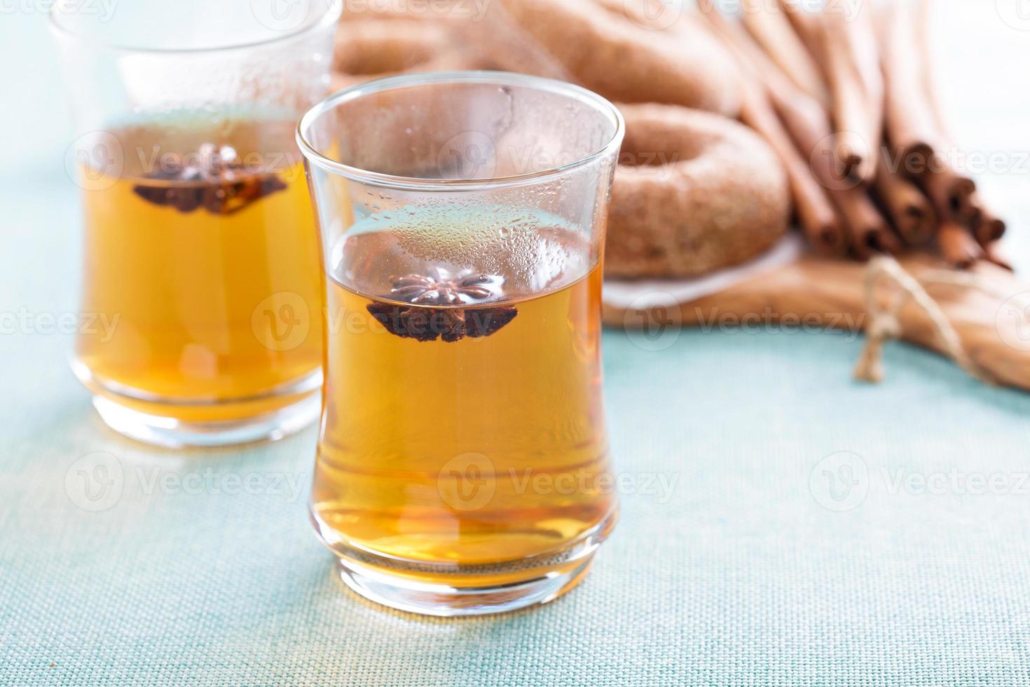Hot tea with star anise photo