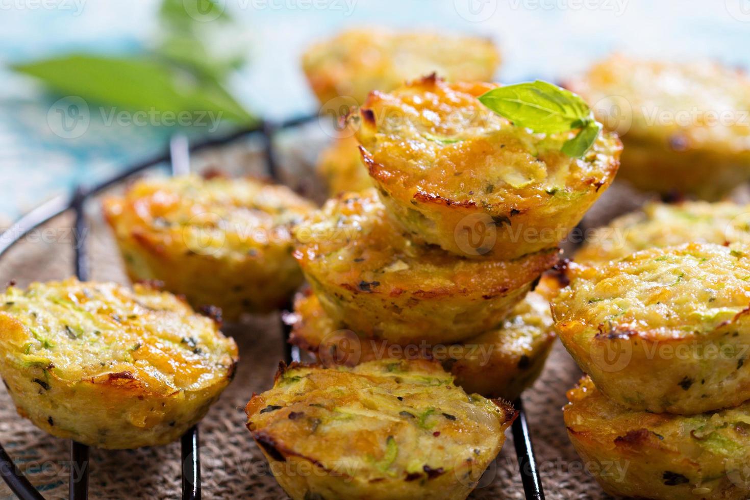 Baked zucchini muffins photo