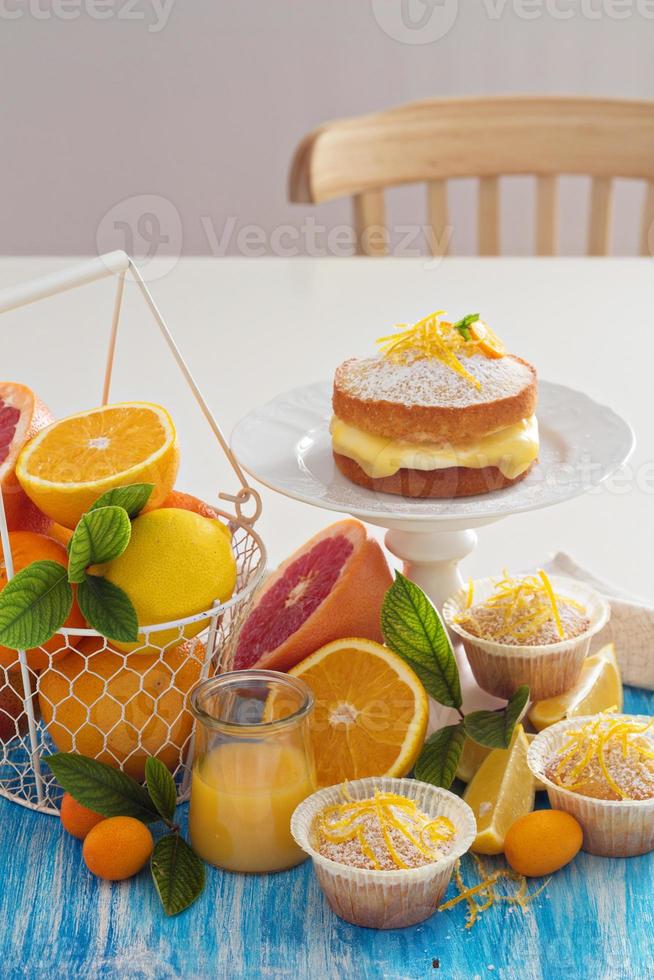 Baking with citrus fruits photo