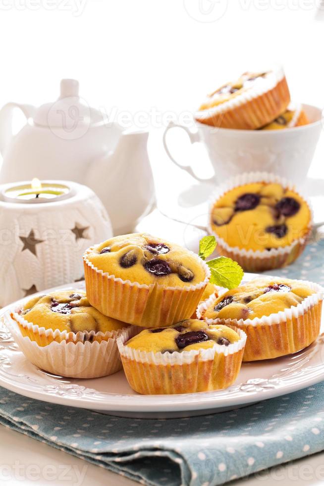 Gluten free muffins with grapes photo