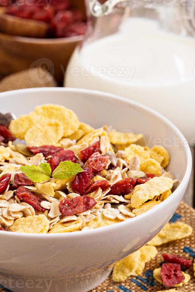 Breakfast with granola photo