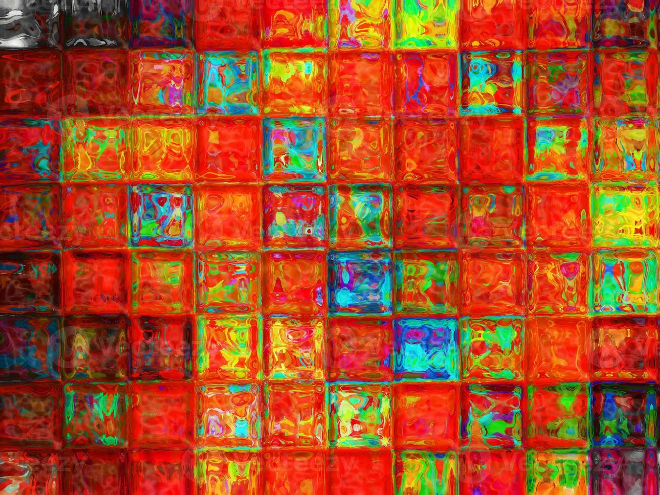 Square Tiles Vibrant Abstract Background Digital Illustration photo