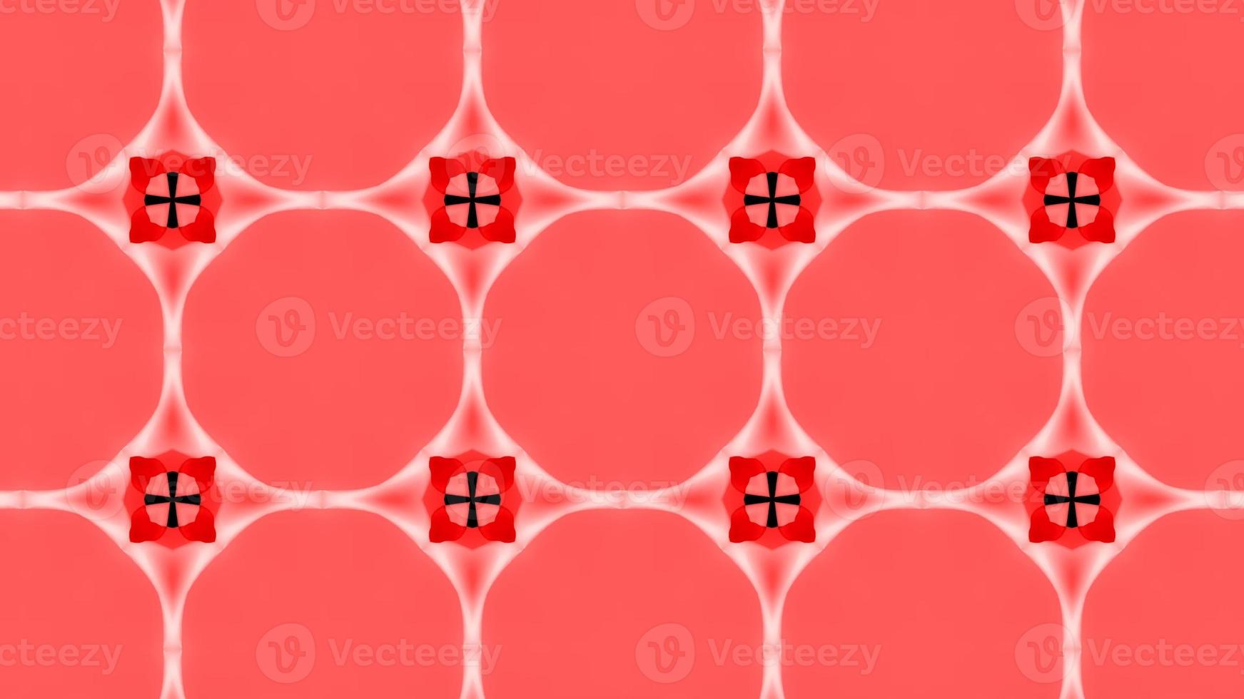 Digital Illustration Red Kaleidoscope Tiles Background photo