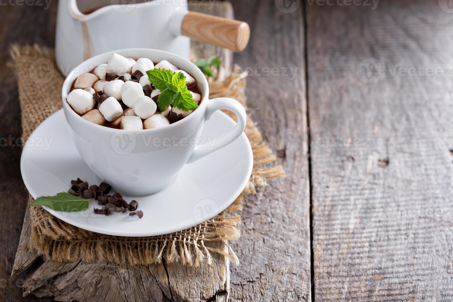 Hot chocolate in a cup photo