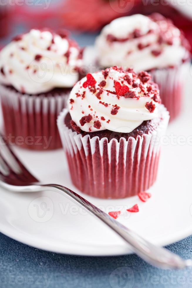 Red velvet cupcakes for Valentines day photo