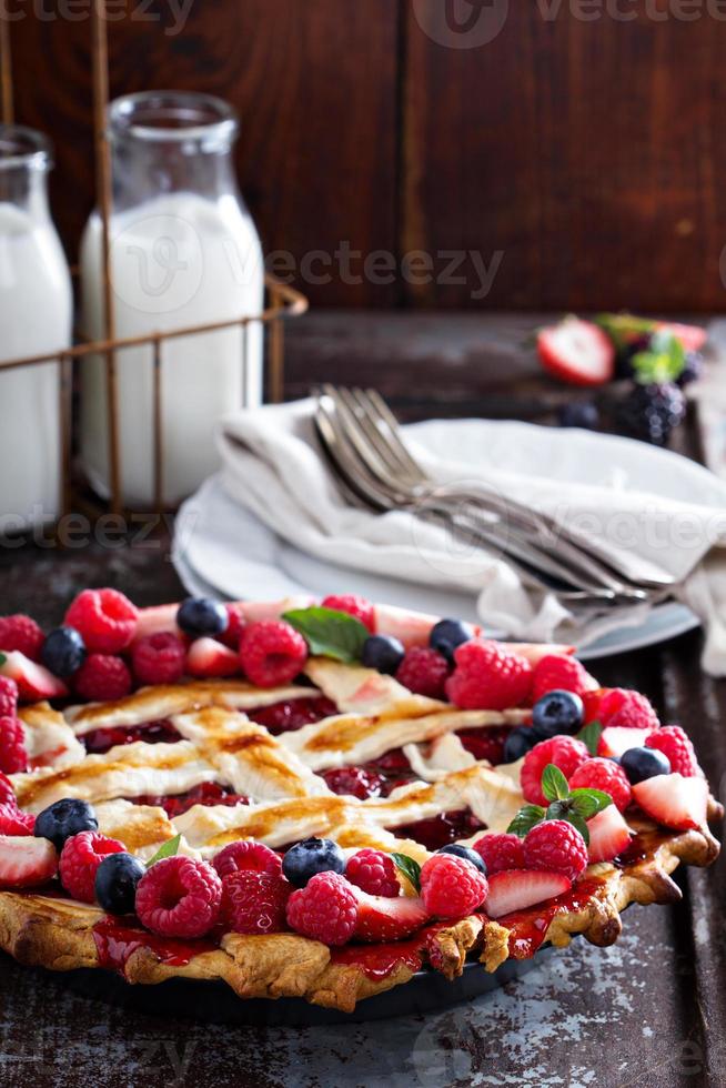 Berry lattice pie photo