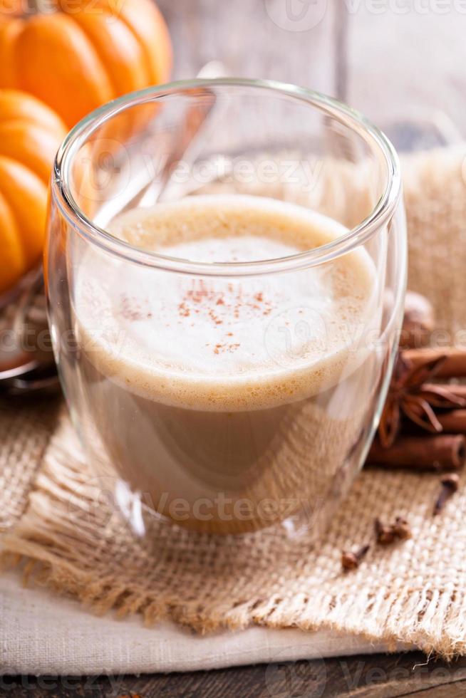 Pumpkin spice latte with spices photo