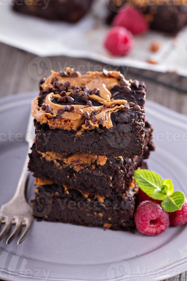 Brownies with peanut butter photo