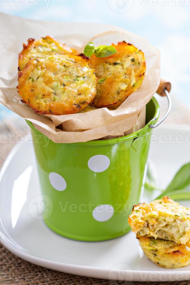 Baked zucchini muffins photo