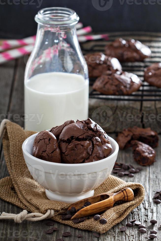 galletas de chocolate en un tazón foto
