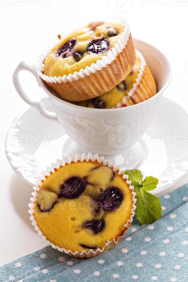 Gluten free muffins with grapes photo