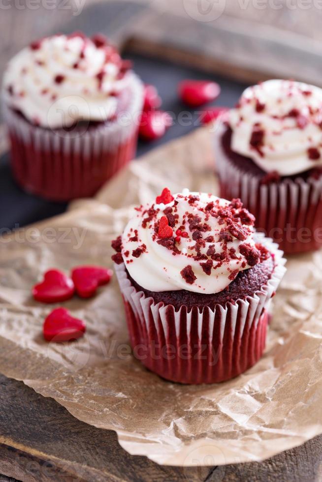 Red velvet cupcakes for Valentines day photo