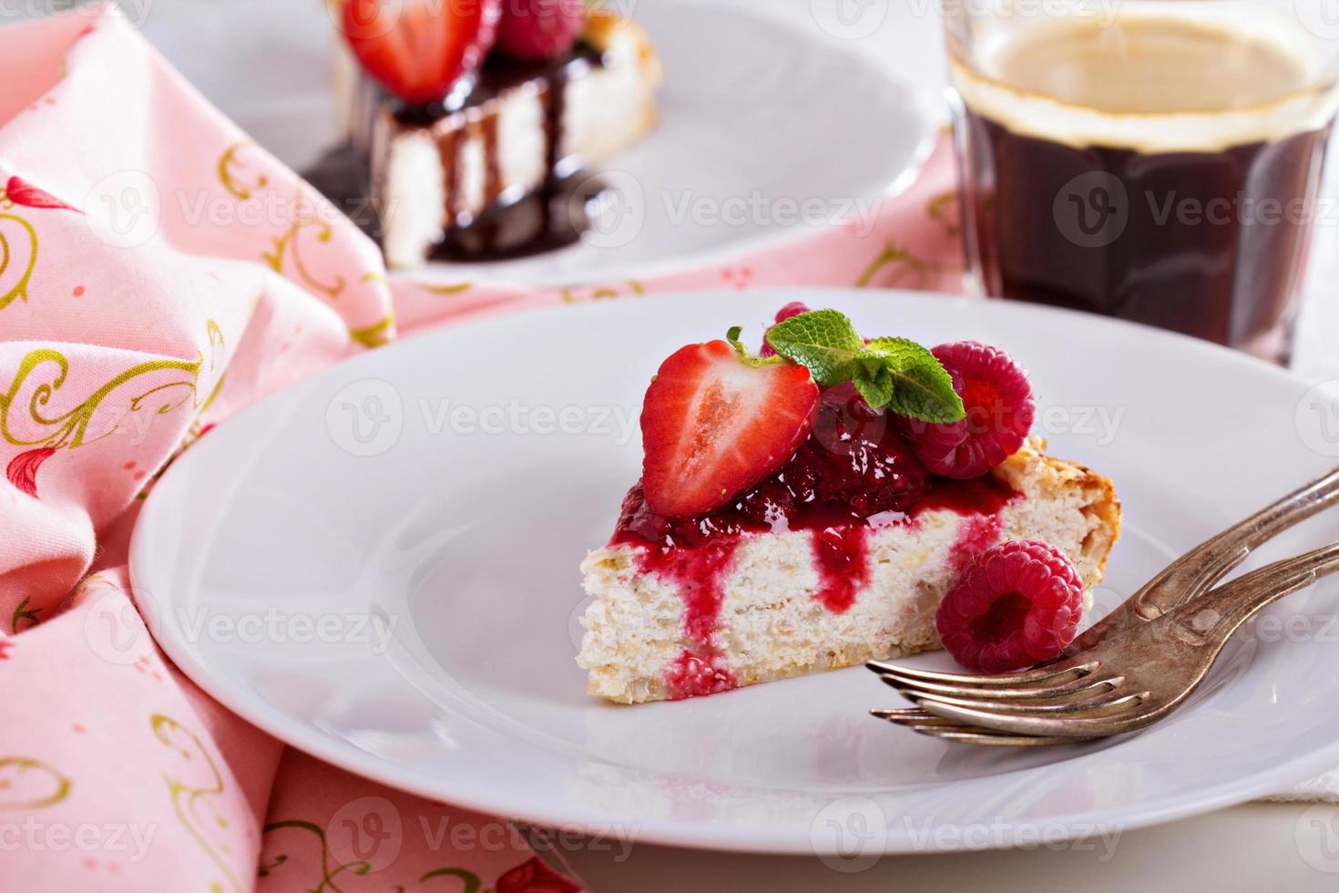 Healthy cheesecake with oats photo