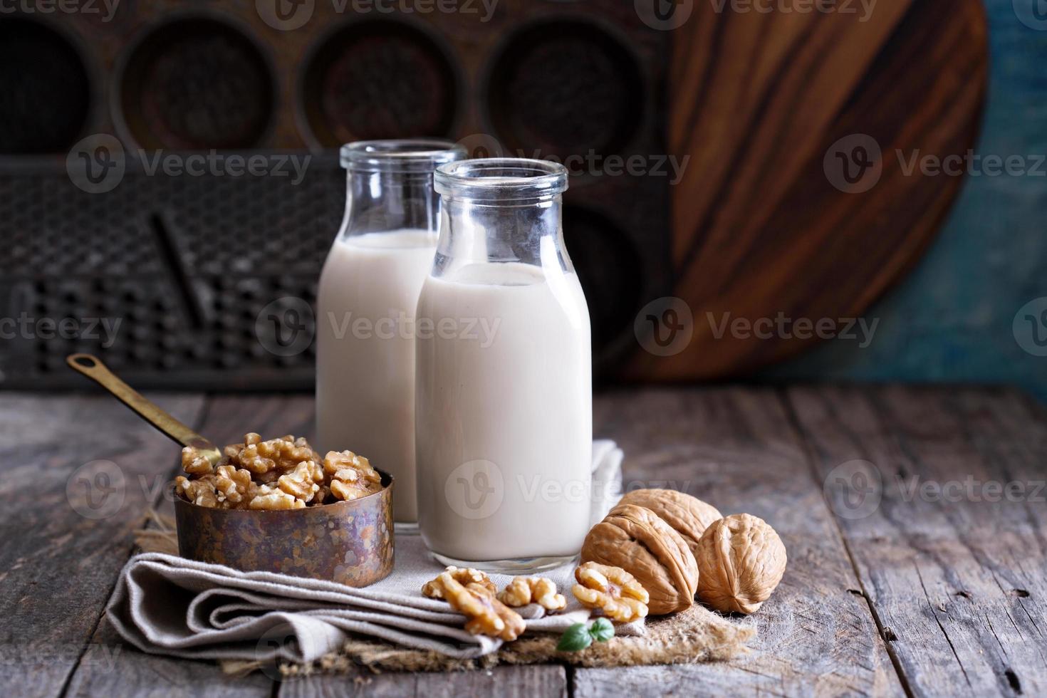 Walnut nut vegan milk photo