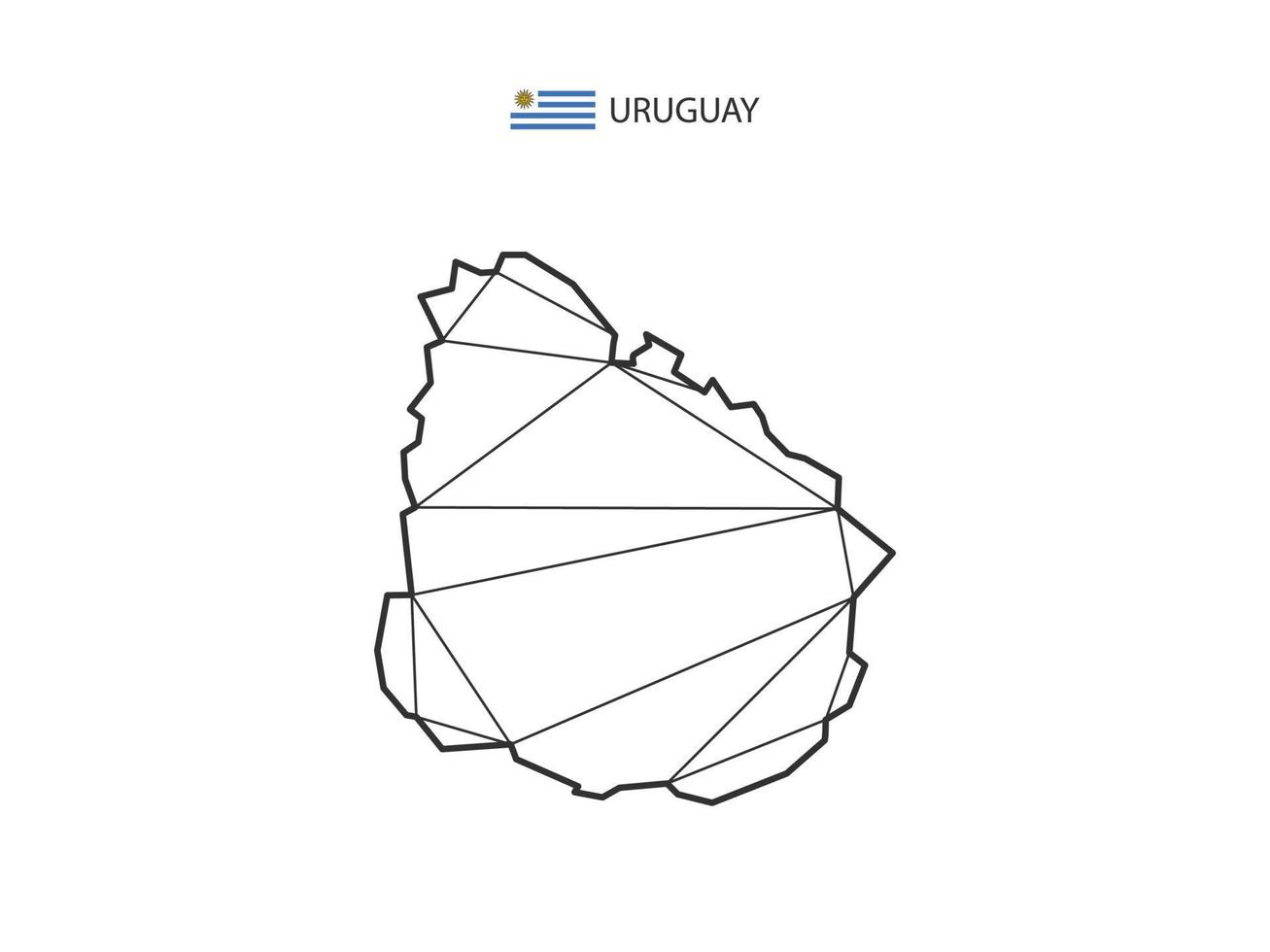 Mosaic triangles map style of Uruguay isolated on a white background. Abstract design for vector. vector