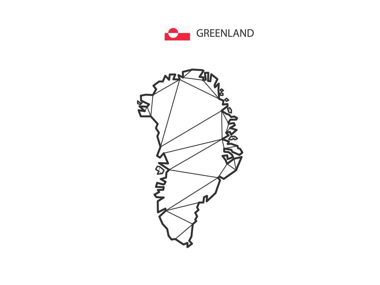 Mosaic triangles map style of Greenland isolated on a white background. Abstract design for vector. vector