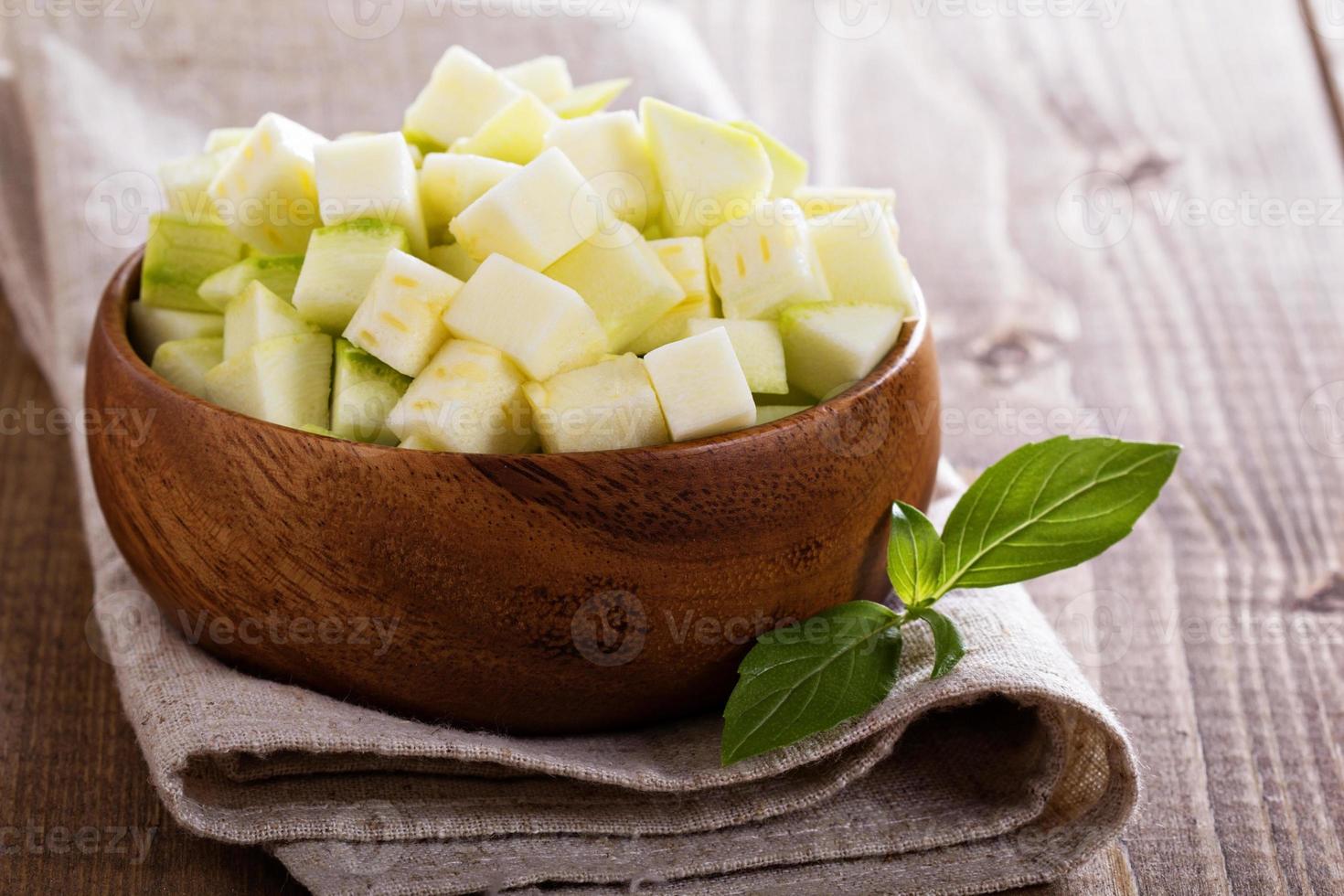 Squash chopped in a bowl photo