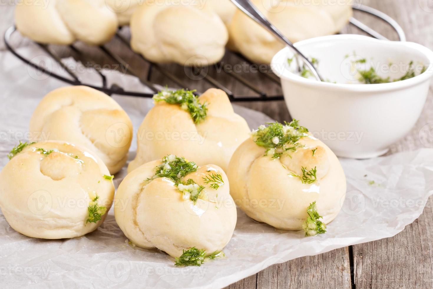 Dinner rolls with parmesan and garlic photo