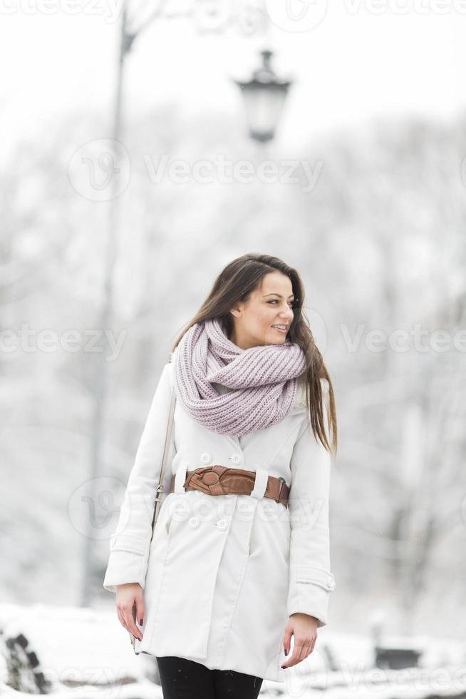 Young woman at winter photo