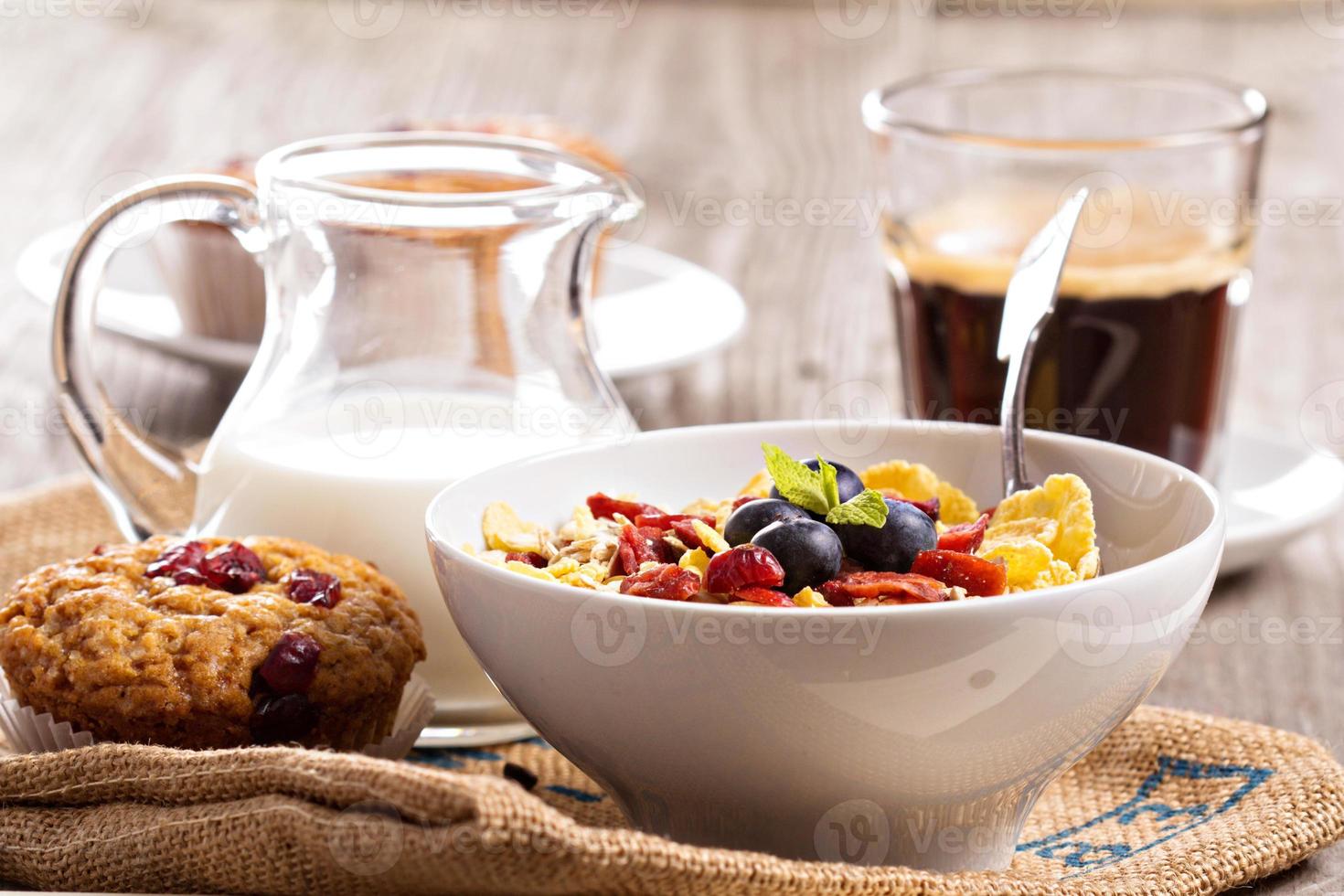 Breakfast with granola photo